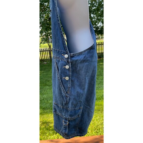 Gloria Vanderbilt Womens Denim Overalls Size L Blue Y2K Wide Leg Comfort Pockets - Picture 3 of 11